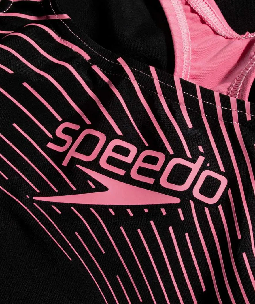 Speedo Badeanzug für Mädchen - Medley Logo Medalist - Schwarz/Hellrosa - Image 3