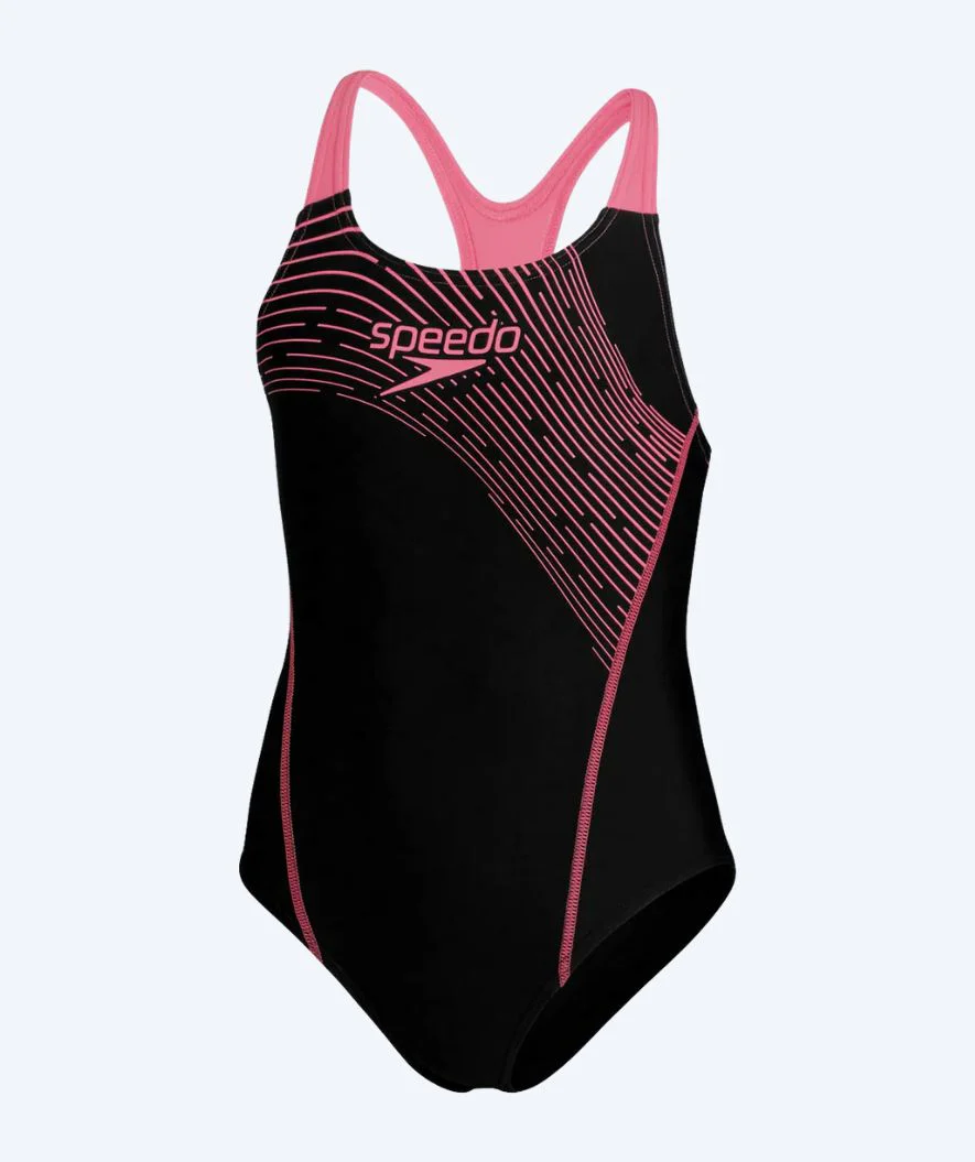 Speedo Badeanzug für Mädchen - Medley Logo Medalist - Schwarz/Hellrosa - Image 6