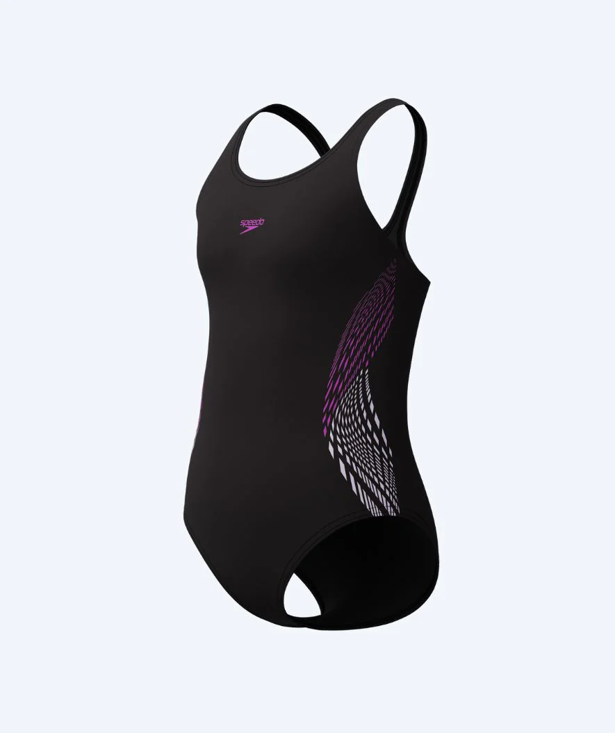 Speedo Badeanzug für Mädchen - Placement Muscleback - Schwarz/Rosa