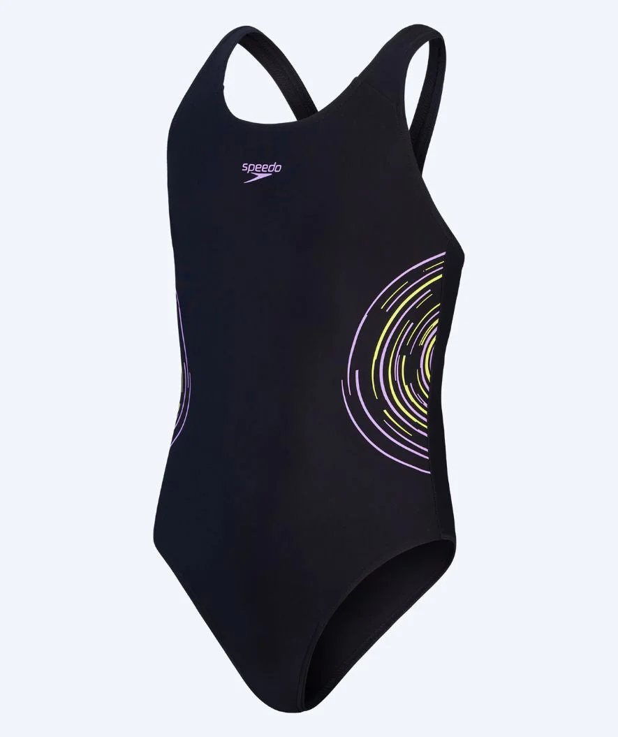 Speedo Badeanzug für Mädchen - Plastisol Placement Muscleback - Schwarz/Lila