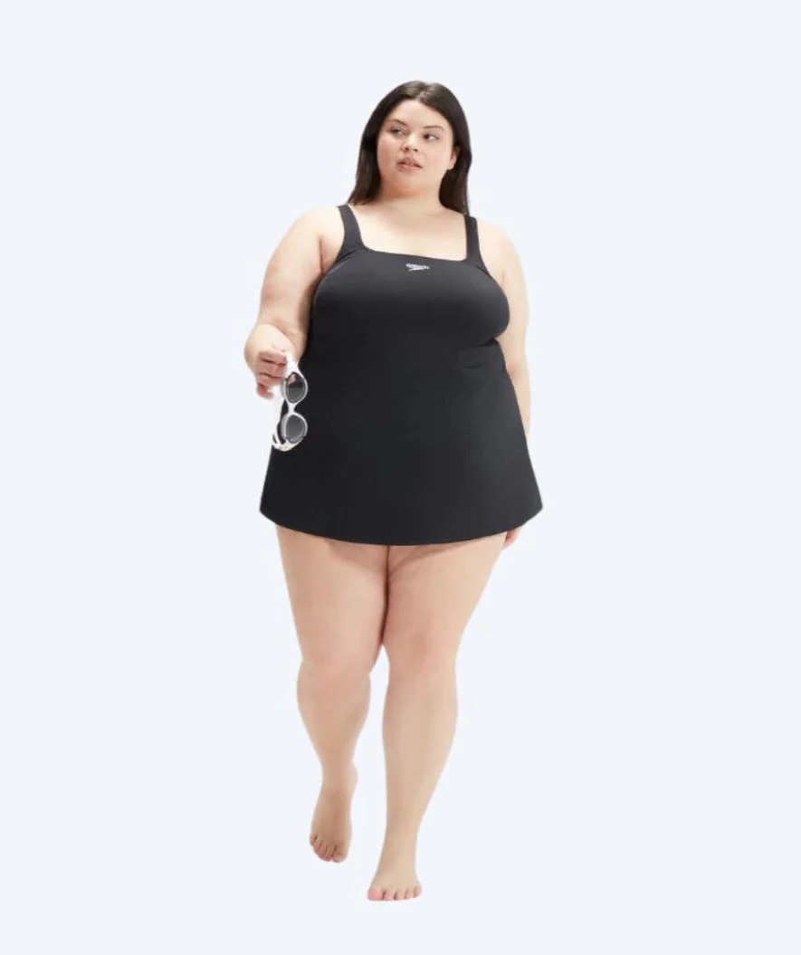 Speedo Badeanzug für Damen in große Größen - Swim Dress - Schwarz