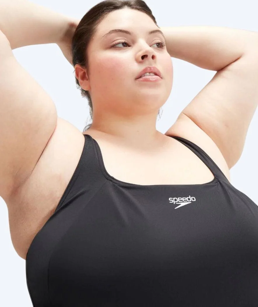 Speedo Badeanzug für Damen in große Größen - Swim Dress - Schwarz - Image 6