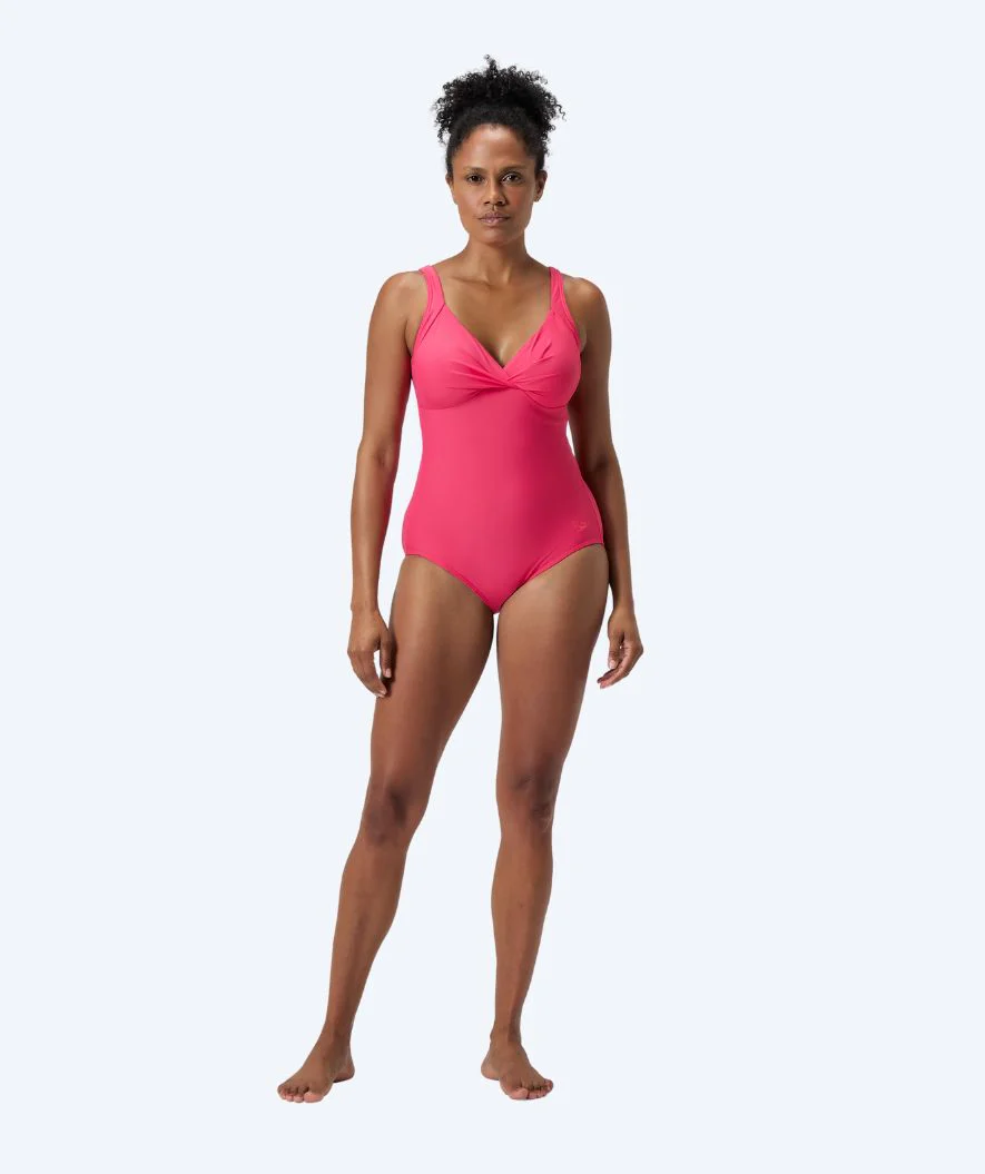 Speedo Badeanzug mit Einlagen für Damen - Shaping Cross Knot - Hellrosa - Image 4