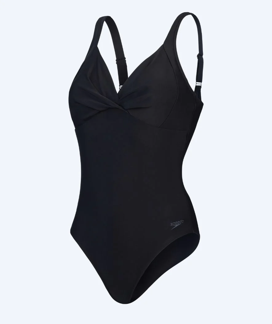 Speedo Badeanzug mit Einlagen für Damen - Shaping Cross Knot - Schwarz - Image 5