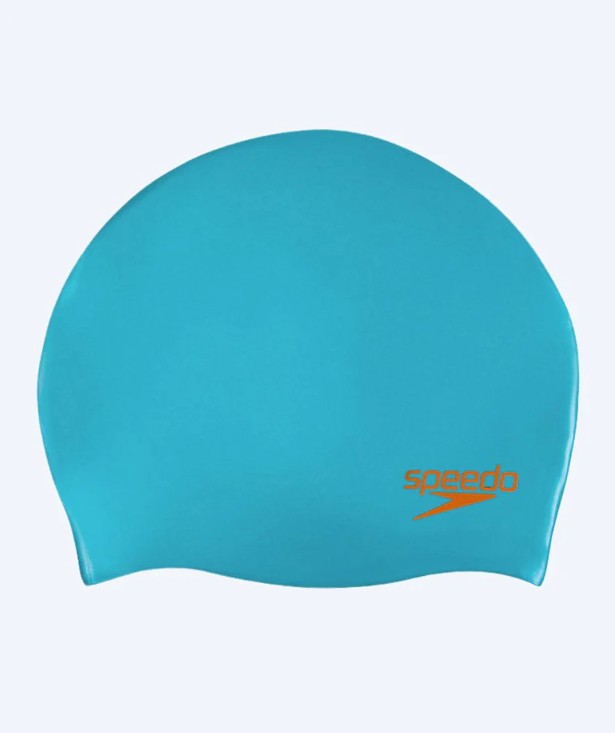 Speedo Badekappe für Junioren (6-16) - Plain - Hellblau/Orange