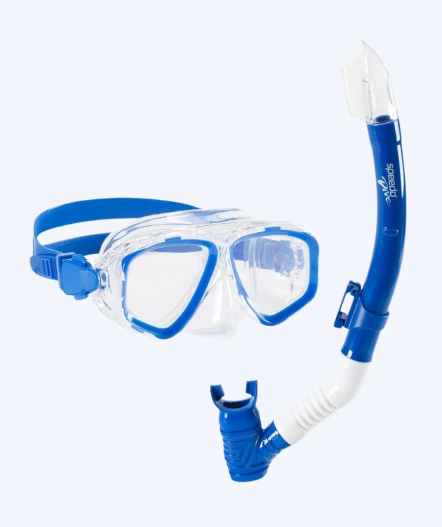 Speedo Combo Schnorchelset für Junioren (6-16) - Adventure - Blau/Klar