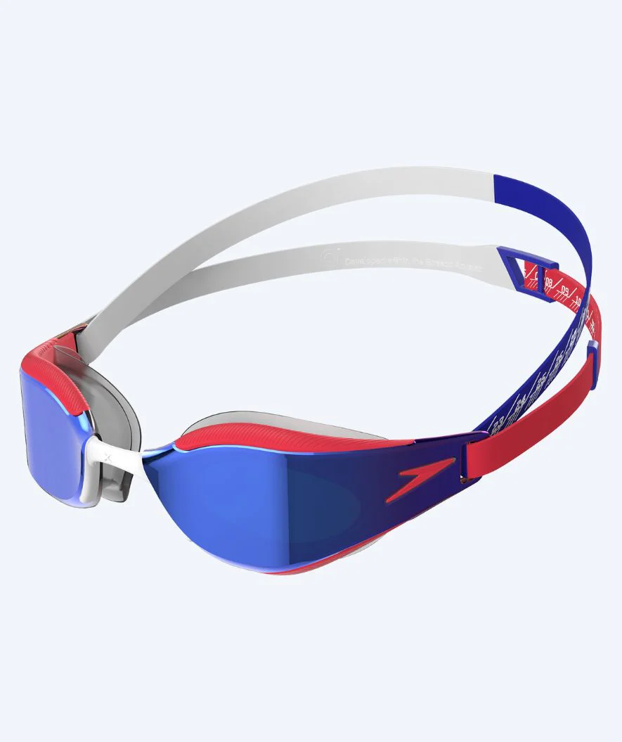 Speedo Elite Schwimmbrillen - Fastskin Hyper Elite Mirror - Rot/Blau