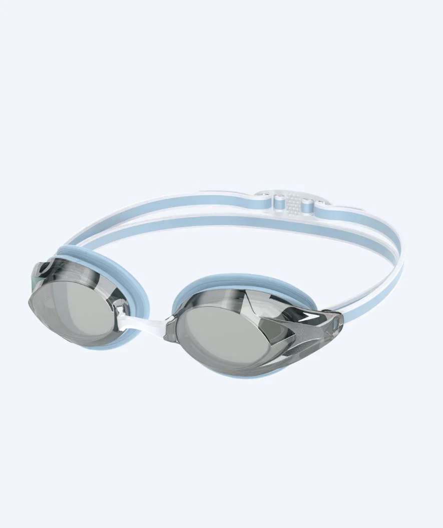 Speedo Elite Schwimmbrillen für Damen - Vanquisher 3.0 Mirrored - Hellblau/Silber