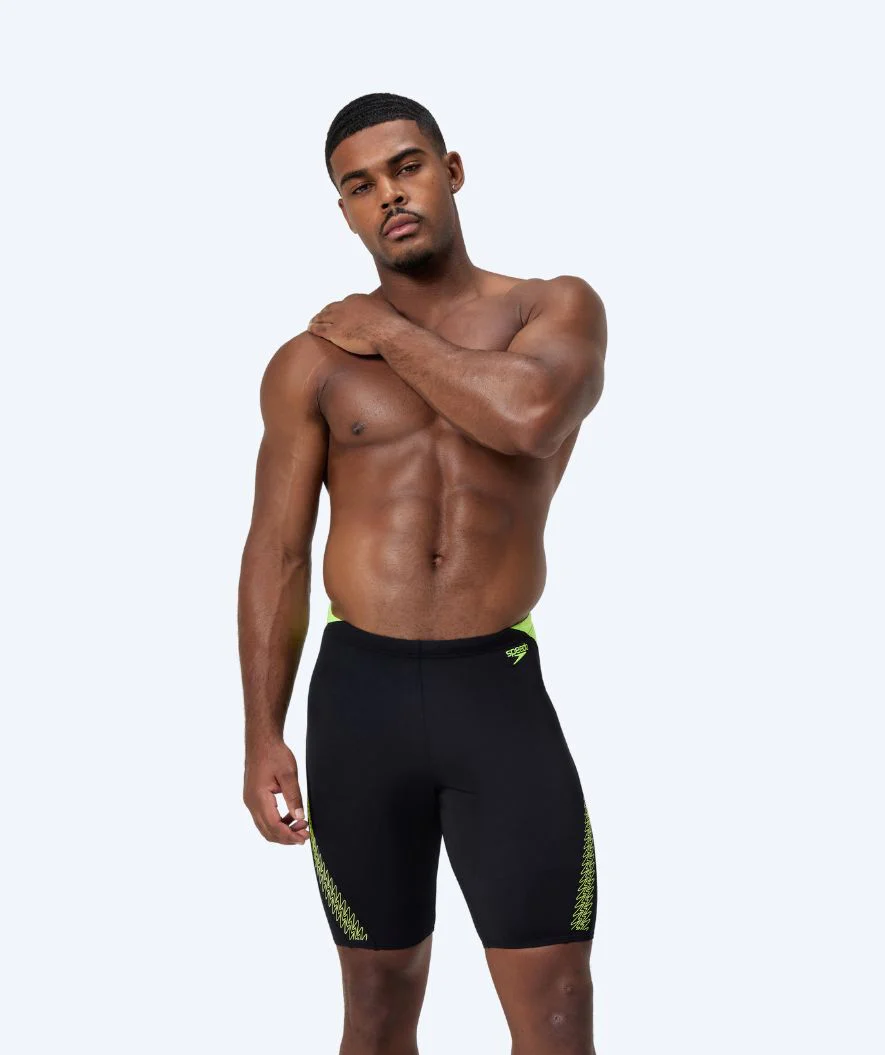 Speedo lange Badehose für Herren - Hyperboom Splice - Schwarz/Gelb - Image 3