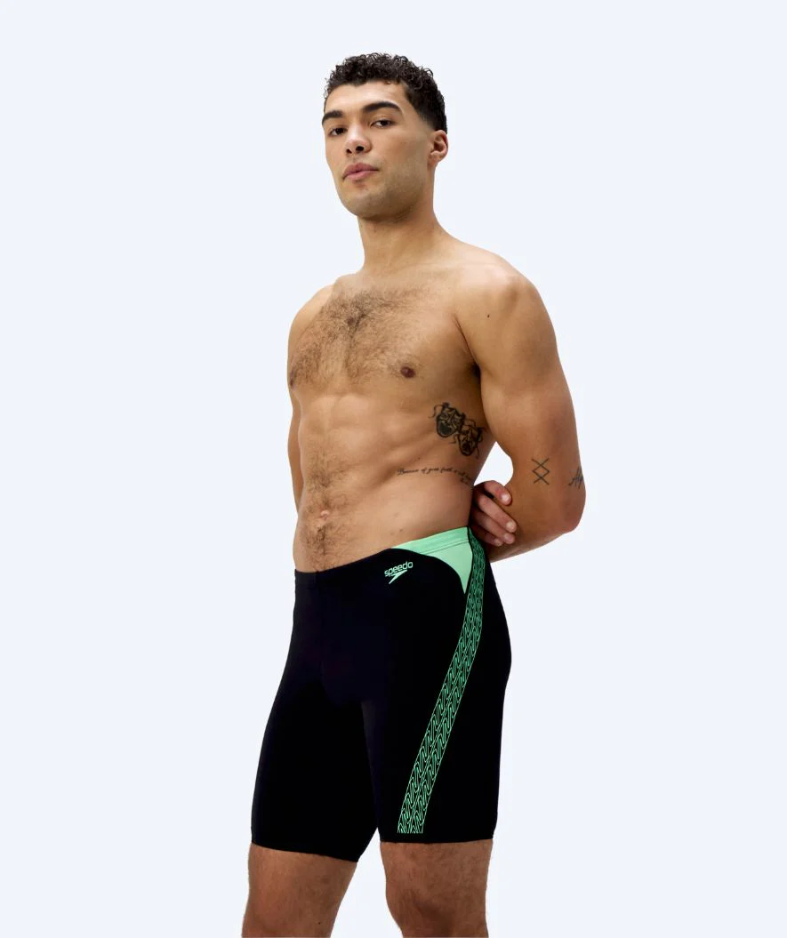 Speedo lange Badehose für Herren - Hyperboom Splice - Schwarz/Grün - Image 4