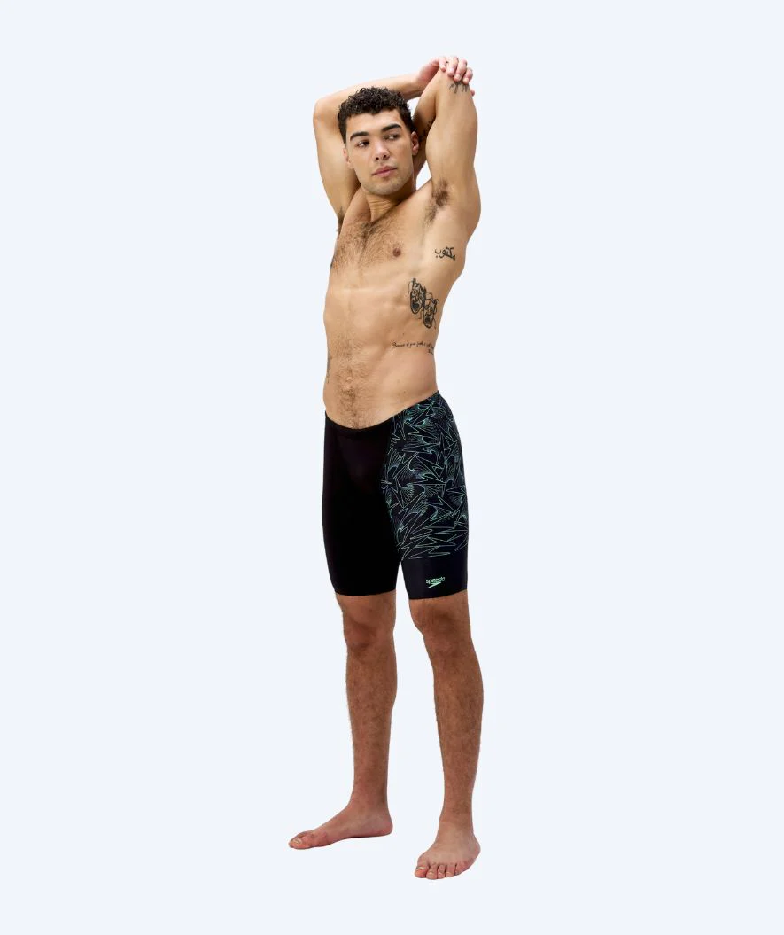 Speedo lange Badehose für Herren - Hyperboom V-Cut - Schwarz/Grün - Image 3
