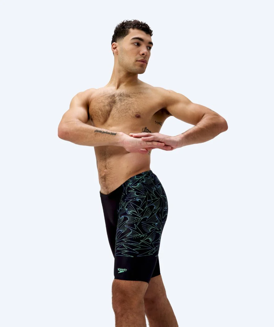 Speedo lange Badehose für Herren - Hyperboom V-Cut - Schwarz/Grün - Image 4