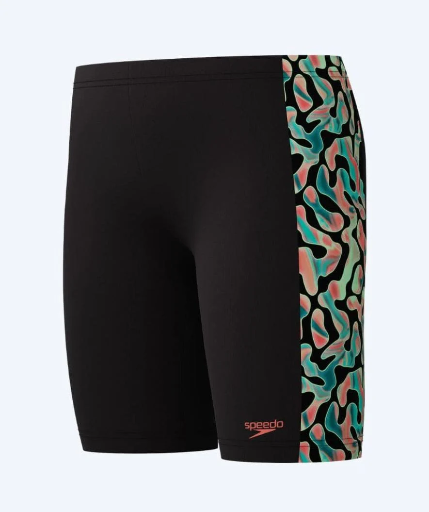 Speedo lange Badehose für Jungen - Digital Panel - Schwarz/Grün