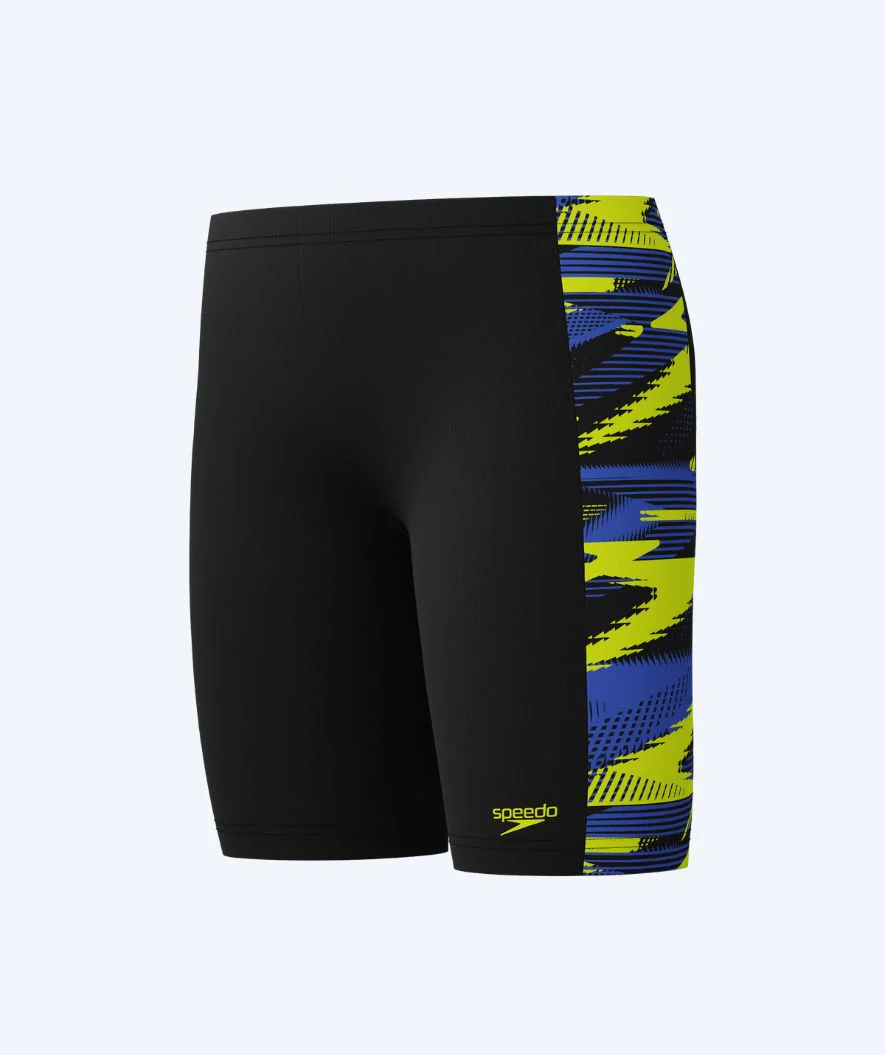 Speedo lange Badehose für Jungen - Hyperboom Panel - Schwarz/Gelb