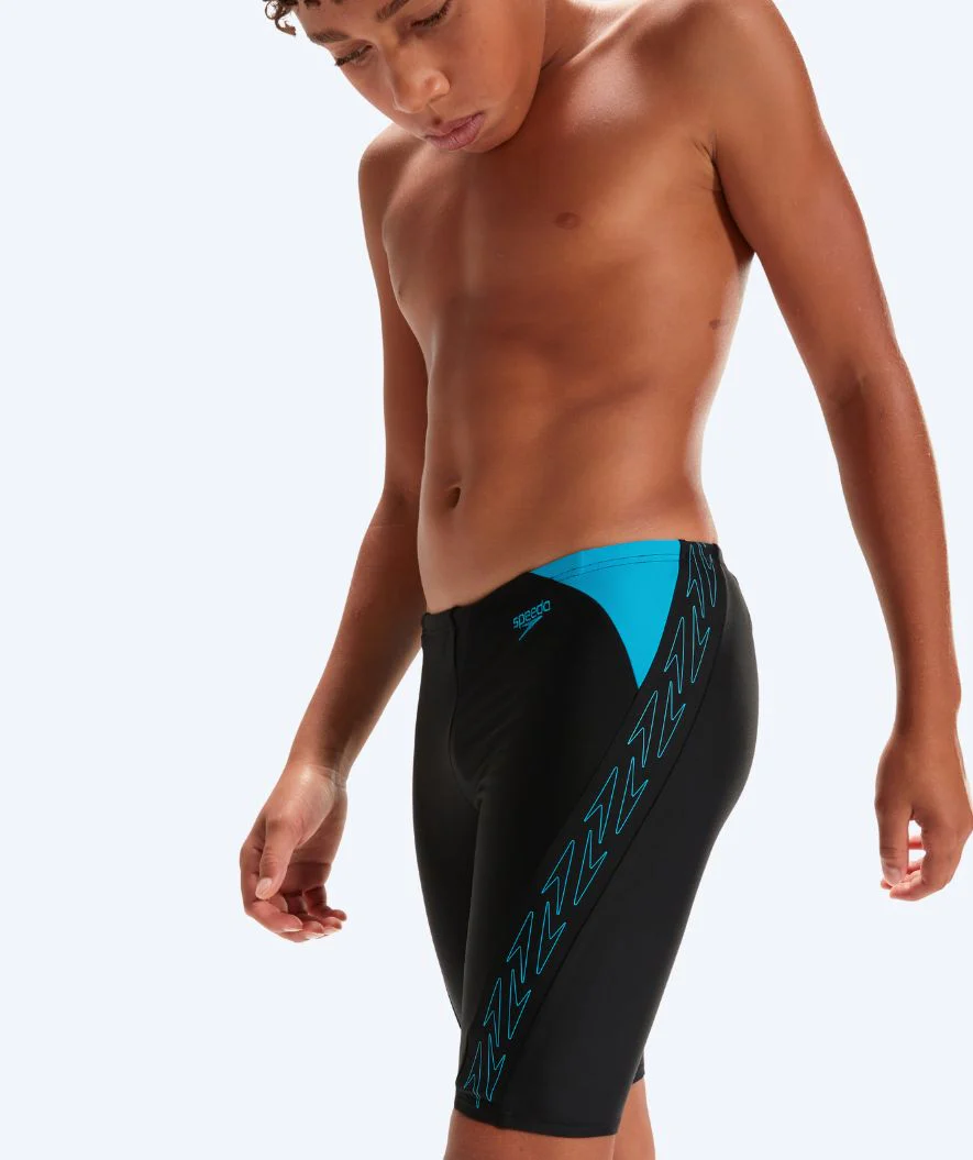 Speedo lange Badehose für Jungen - Hyperboom Splice - Schwarz/Blau - Image 4