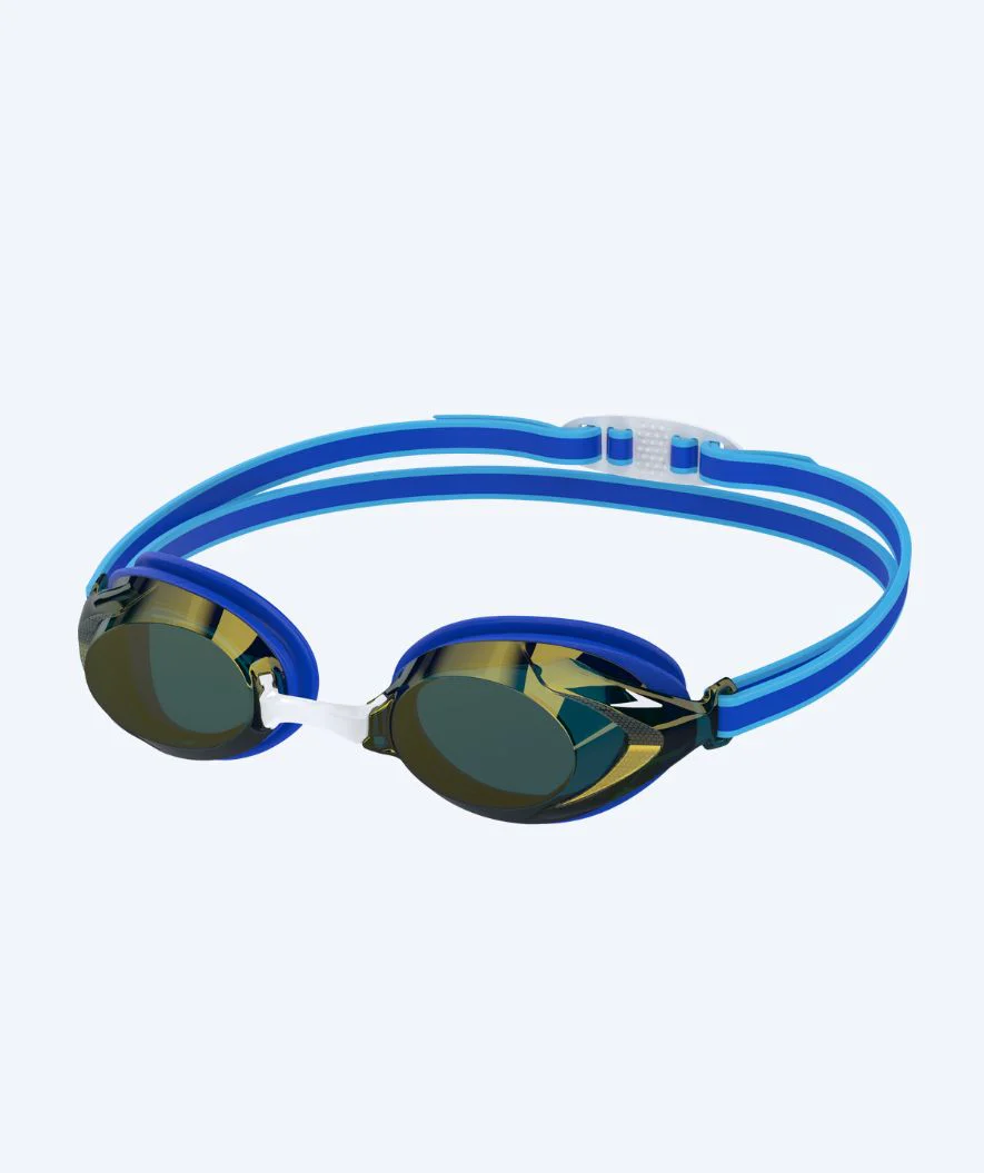 Speedo Wettkampf Schwimbrille für Kinder (6-14) - Vanquisher 3.0 Mirrored - Blau/Gold