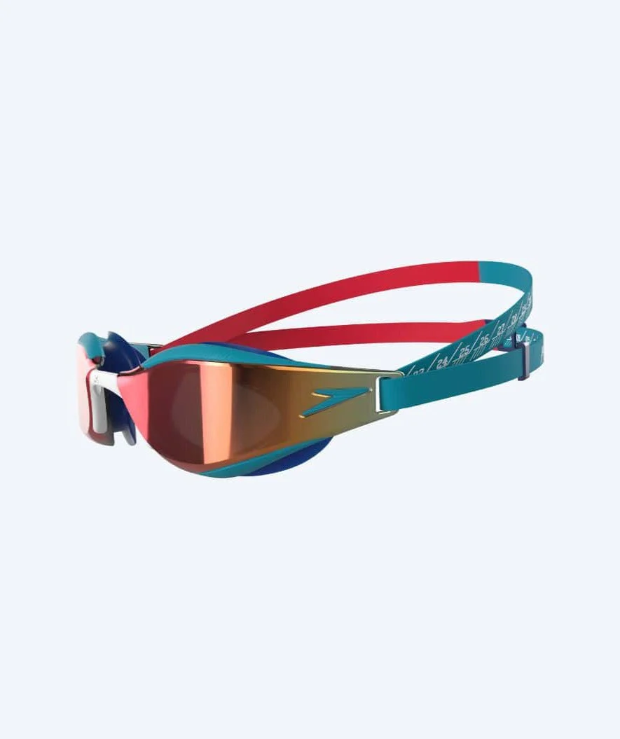 Speedo Wettkampf Schwimbrille für Kinder (6-14) - Fastskin Hyper Elite Mirror - Rot/Blau - Image 2