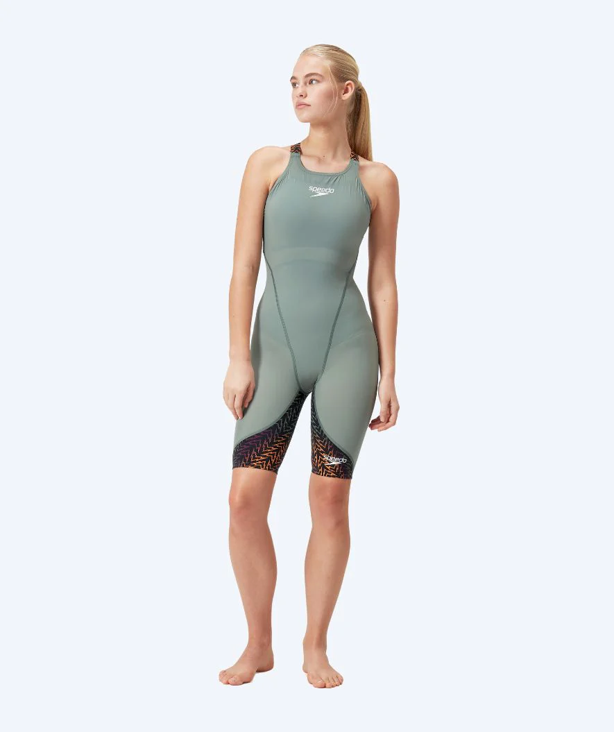 Speedo Wettkampf Badeanzug für Damen - LZR Ignite - Grün/Orange - Image 3