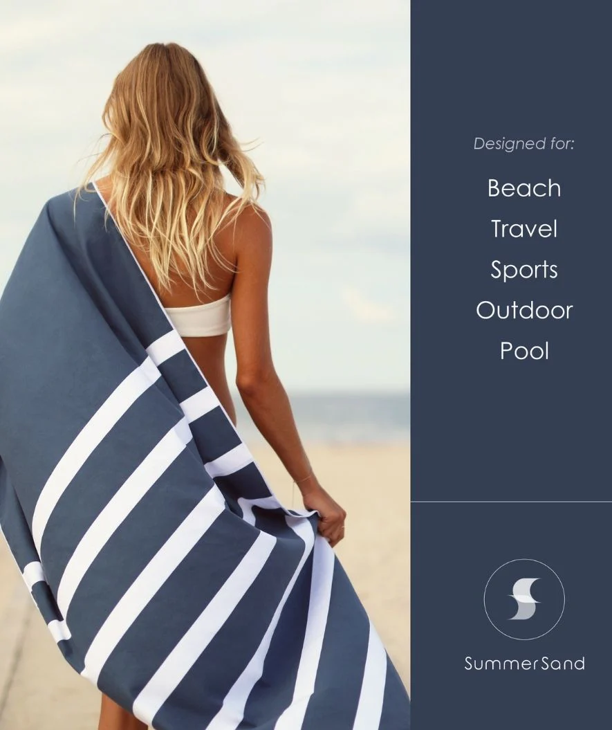 Summersand Mikrofaser Badetuch - Deep Blue (Donkerblau) - Image 7