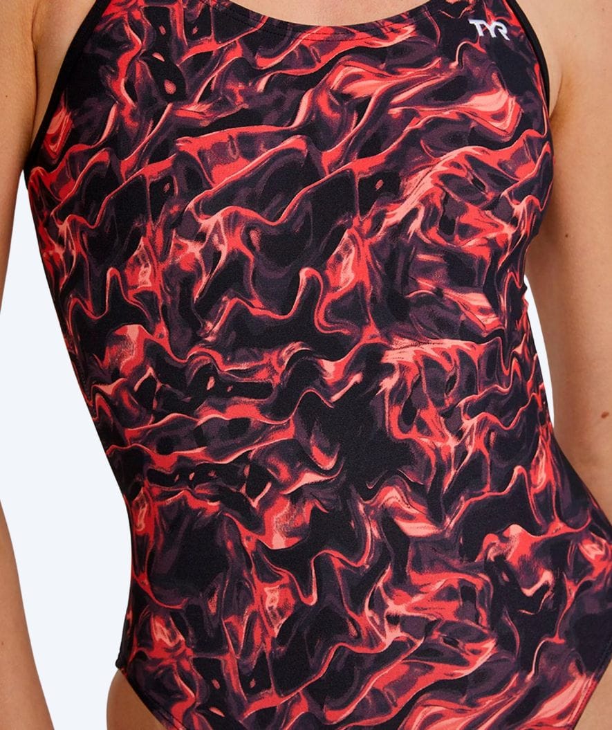 TYR Badeanzug für Damen - Durafast Energia Cutoutfit - Rot/Schwarz - Image 4