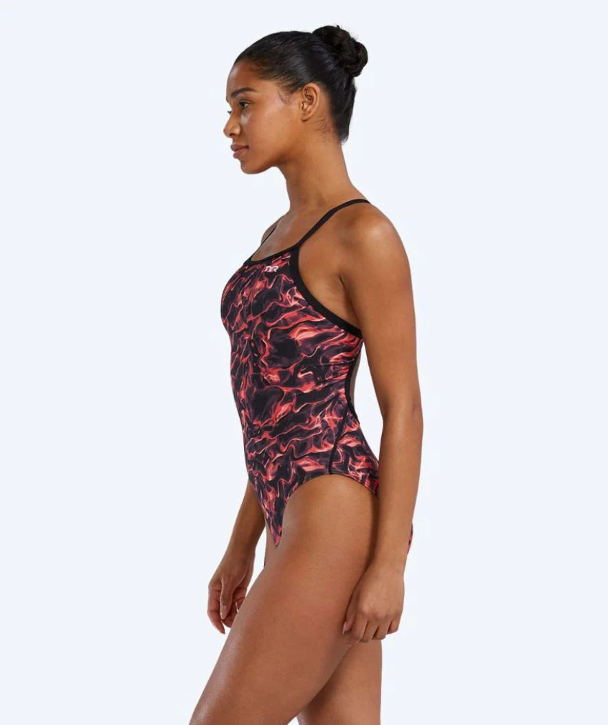 TYR Badeanzug für Damen - Durafast Energia Diamondfit - Rot/Schwarz - Image 3