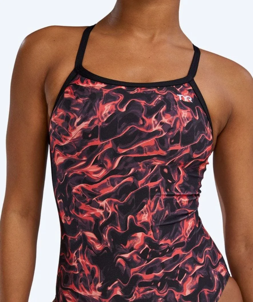 TYR Badeanzug für Damen - Durafast Energia Diamondfit - Rot/Schwarz - Image 8