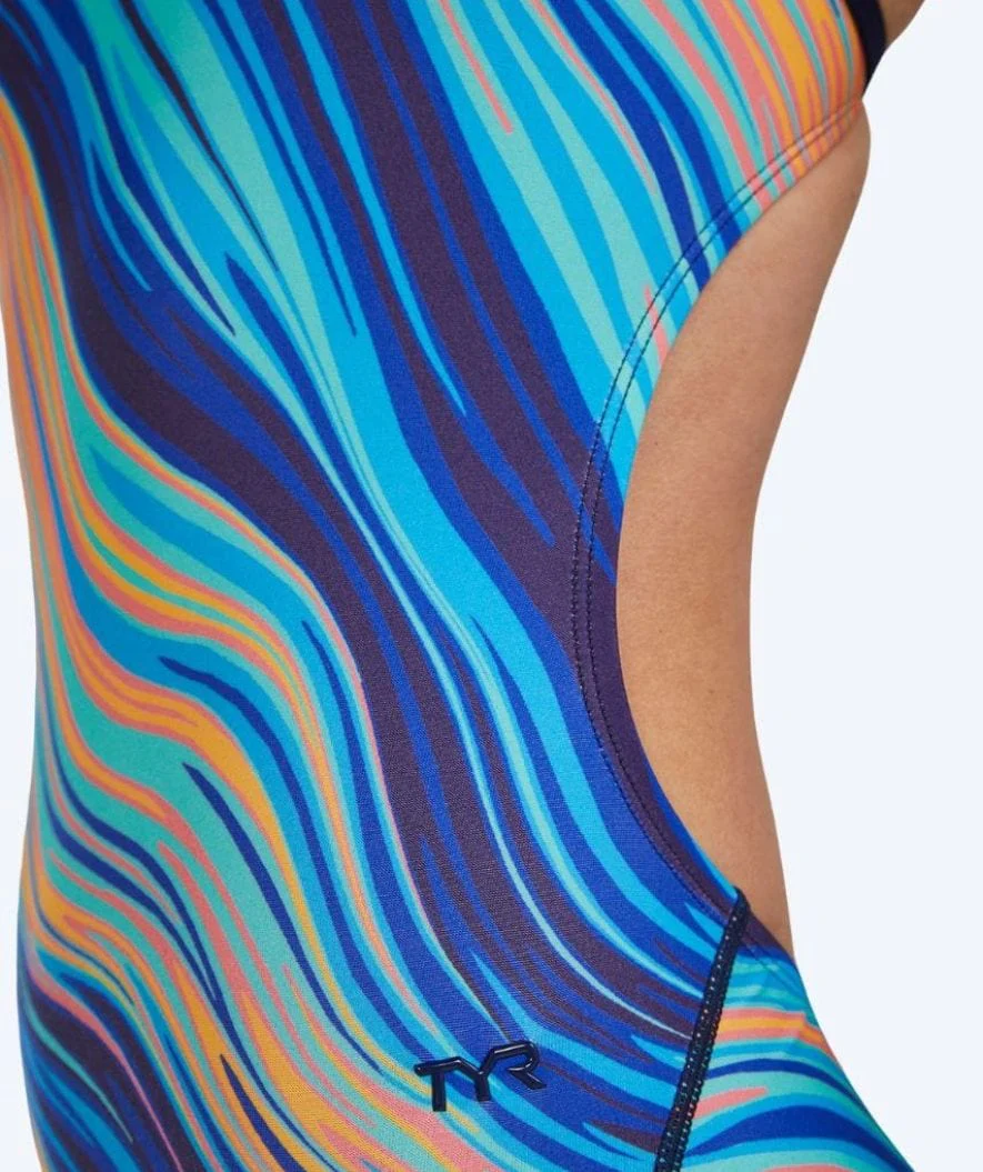 TYR Badeanzug für Damen - Riptidal Cutoutfit - Blau/Orange - Image 7