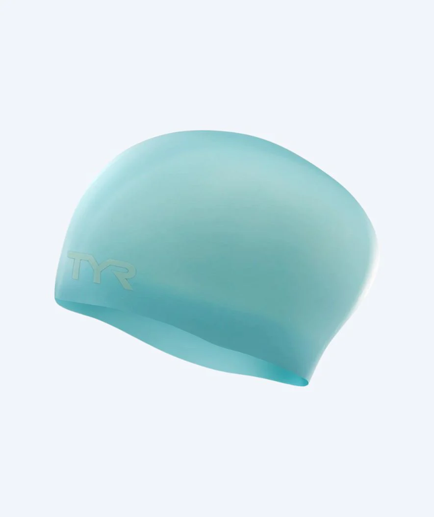 TYR Badekappe für langes Haar - Silicone - Hellblau