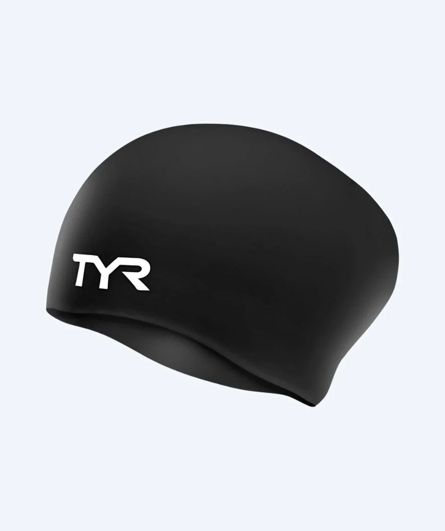 TYR Badekappe für langes Haar - Silicone - Schwarz