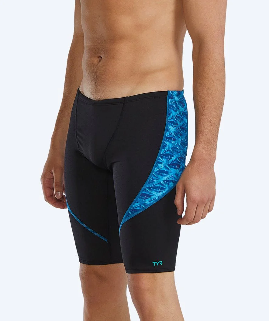 TYR lange Badehose für Herren - Curve Splice - Schwarz/Hellblau - Image 3