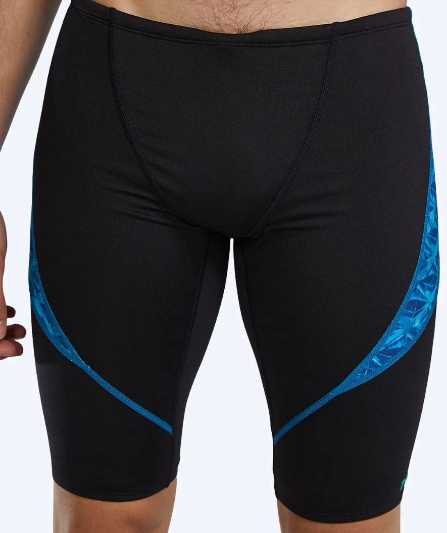 TYR lange Badehose für Herren - Curve Splice - Schwarz/Hellblau - Image 5