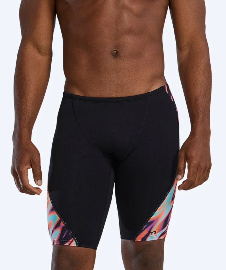 TYR lange Badehose für Herren - Evolved Blade Splice - Schwarz/Orange