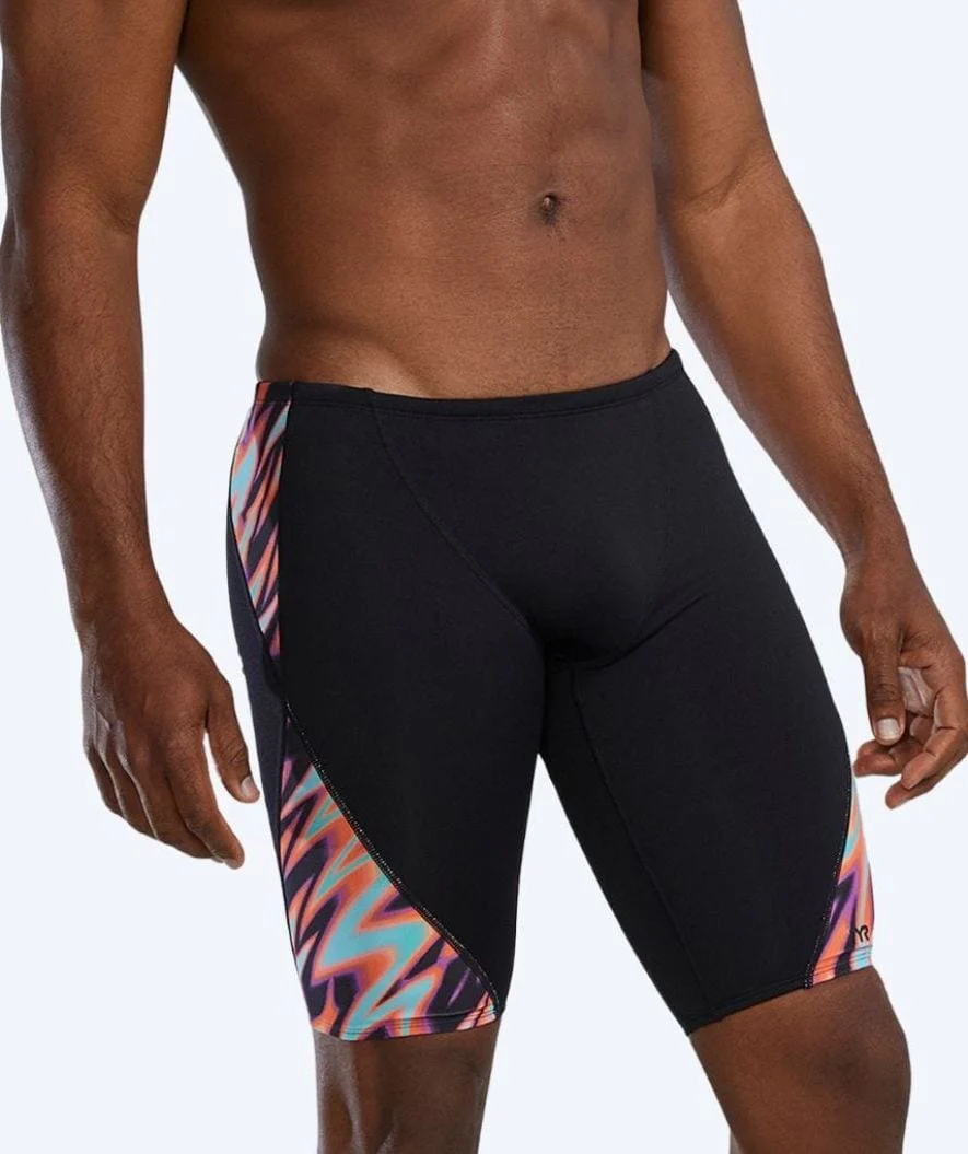TYR lange Badehose für Herren - Evolved Blade Splice - Schwarz/Orange - Image 4
