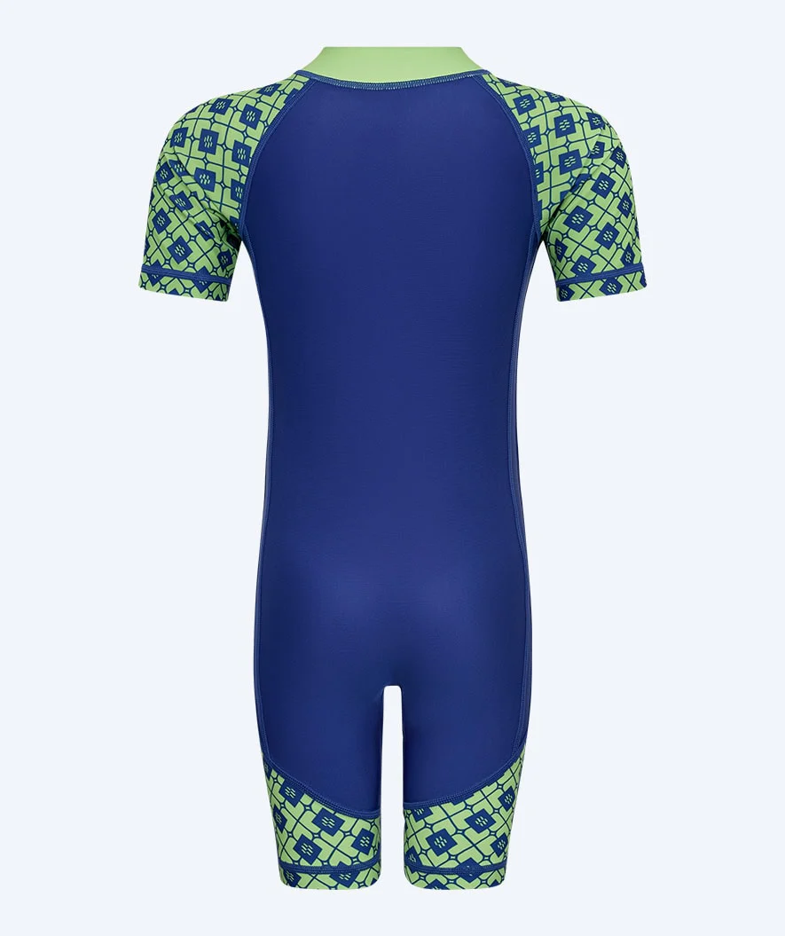 Watery UV Anzug für Kinder - Athena Kurzarm Rashguard - Grün/Donkerblau - Image 3
