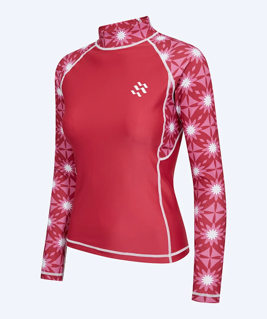 Watery UV Shirt für Damen - Aiko Langarm Rashguard - Rosa/Dunkelrot - Image 7