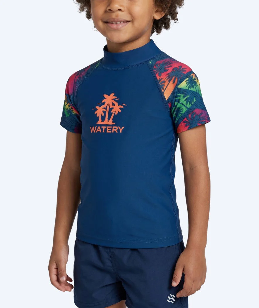 Watery UV Shirt für Kinder - Katsu Kurzarm Rashguard - Mehrfarbig/Donkerblau - Image 3