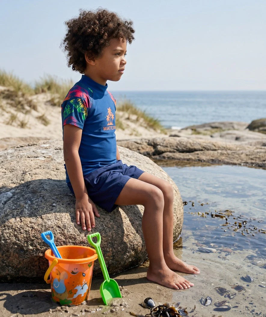 Watery UV Shirt für Kinder - Katsu Kurzarm Rashguard - Mehrfarbig/Donkerblau - Image 5
