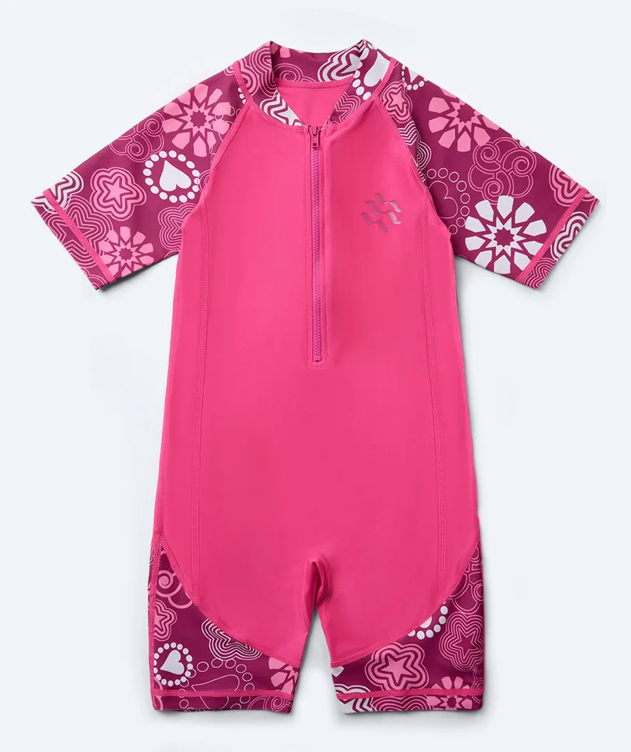 Watery UV Anzug für Kinder - Athena Kurzarm Rashguard - Rosa - Image 4