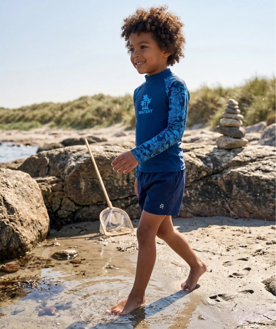 Watery UV Shirt für Kinder - Katsu Langarm Rashguard - Blau/Donkerblau - Image 4