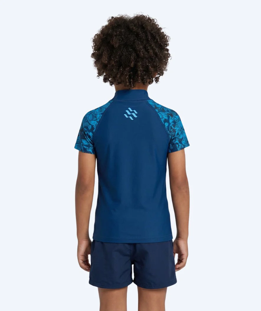 Watery UV Shirt für Kinder - Katsu Kurzarm Rashguard - Blau/Donkerblau - Image 2