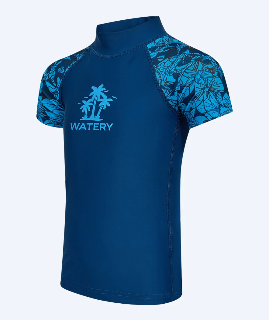 Watery UV Shirt für Kinder - Katsu Kurzarm Rashguard - Blau/Donkerblau - Image 9