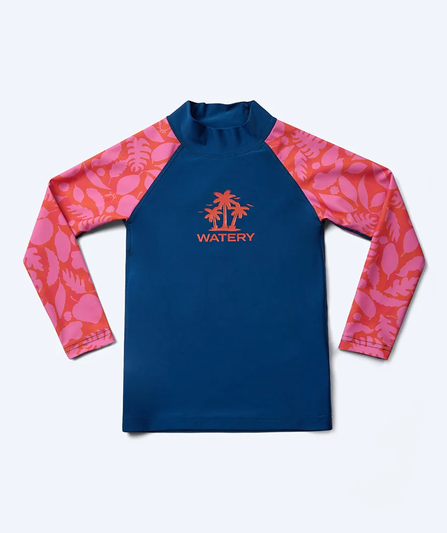 Watery UV Shirt für Kinder - Osiris Langarm Rashguard - Rosa/Donkerblau - Image 10