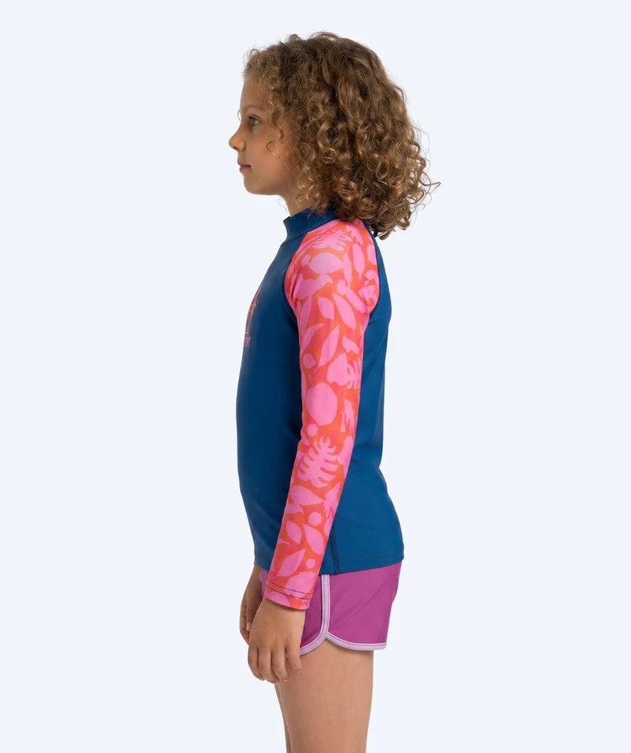 Watery UV Shirt für Kinder - Osiris Langarm Rashguard - Rosa/Donkerblau - Image 3