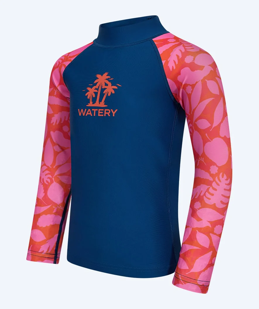 Watery UV Shirt für Kinder - Osiris Langarm Rashguard - Rosa/Donkerblau - Image 7