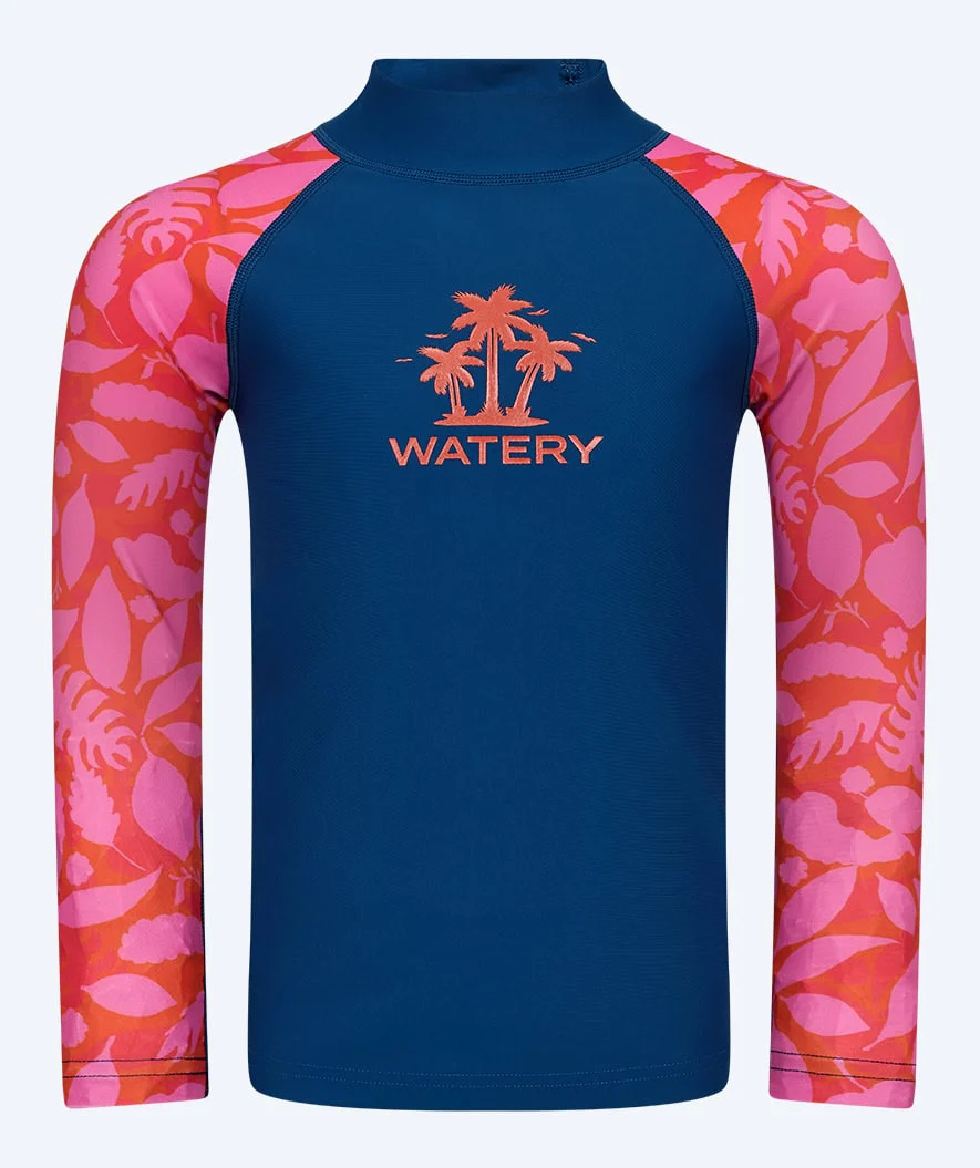 Watery UV Shirt für Kinder - Osiris Langarm Rashguard - Rosa/Donkerblau - Image 9