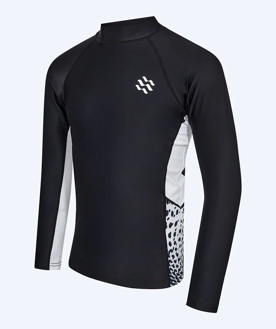 Watery UV Shirt für Herren - Scylla Langarm Rashguard - Schwarz/Weiß
