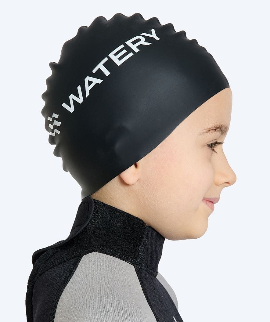 Watery Badekappe für Kinder (3-10) - Signature - Schwarz - Image 4