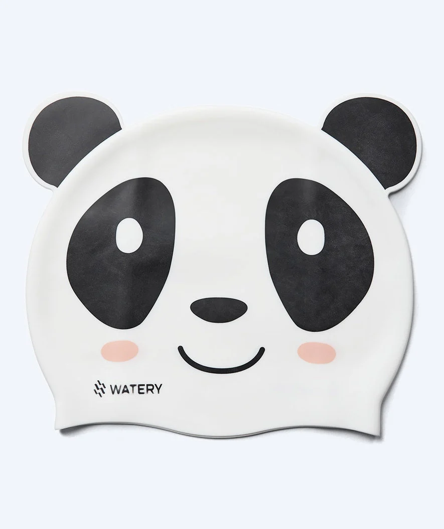 Watery Badekappe für Kinder - Dashers - Panda Bear (Weiß/Schwarz)