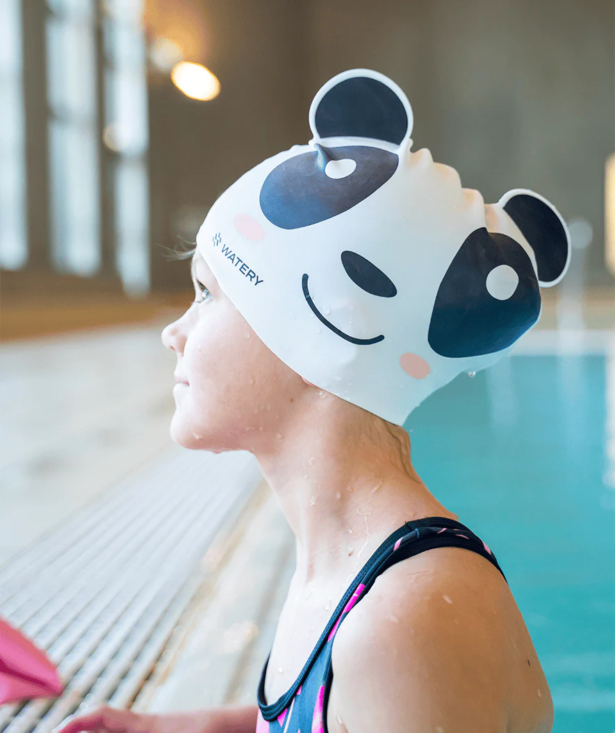 Watery Badekappe für Kinder - Dashers - Panda Bear (Weiß/Schwarz) - Image 3