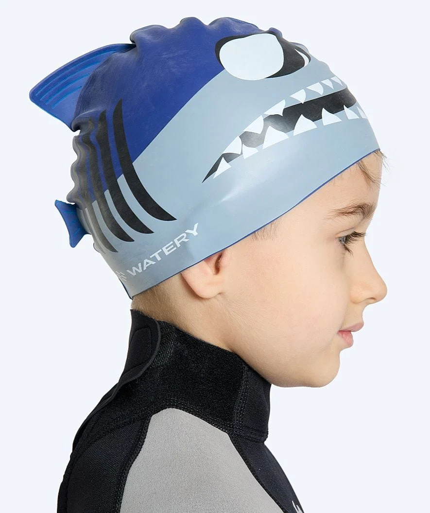 Watery Badekappe für Kinder - Dashers - Shark (Blau/Grau) - Image 2